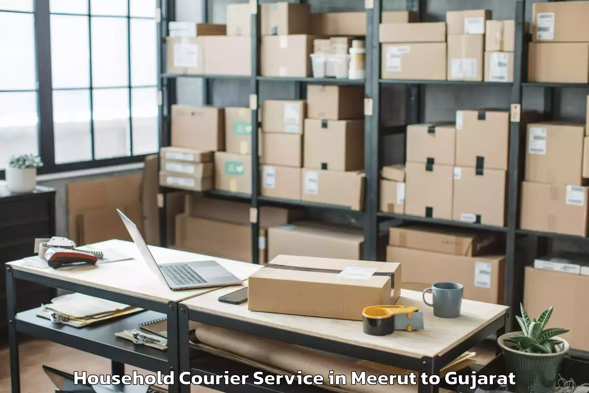 Top Meerut to Kharod Household Courier Available